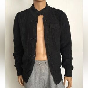 Men's Classic Black Cardigan Sweater